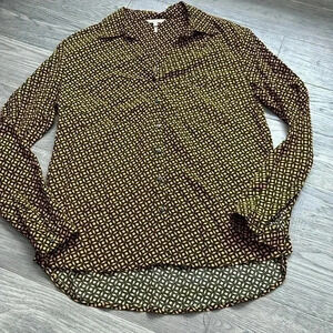 🔥Esqualo🔥 | Gold and  black patterned button up blouse